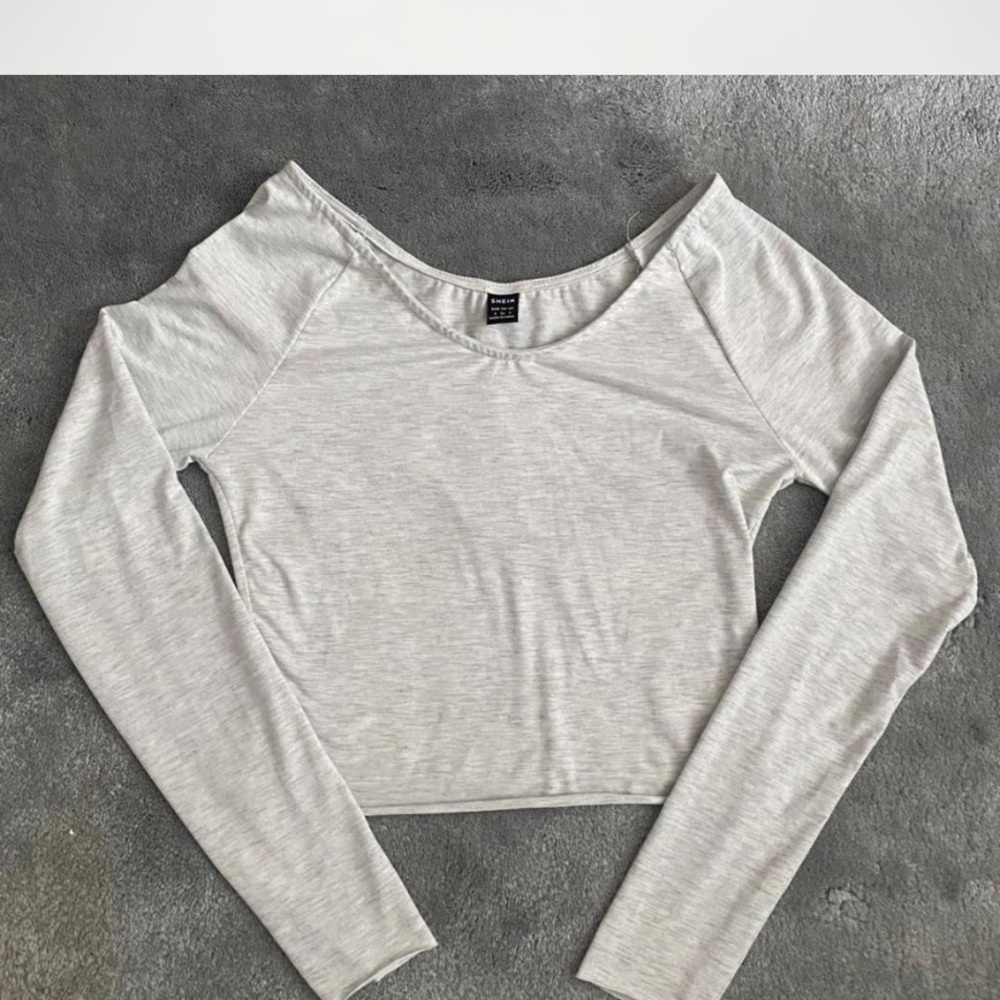 Gray Long Sleeve Top